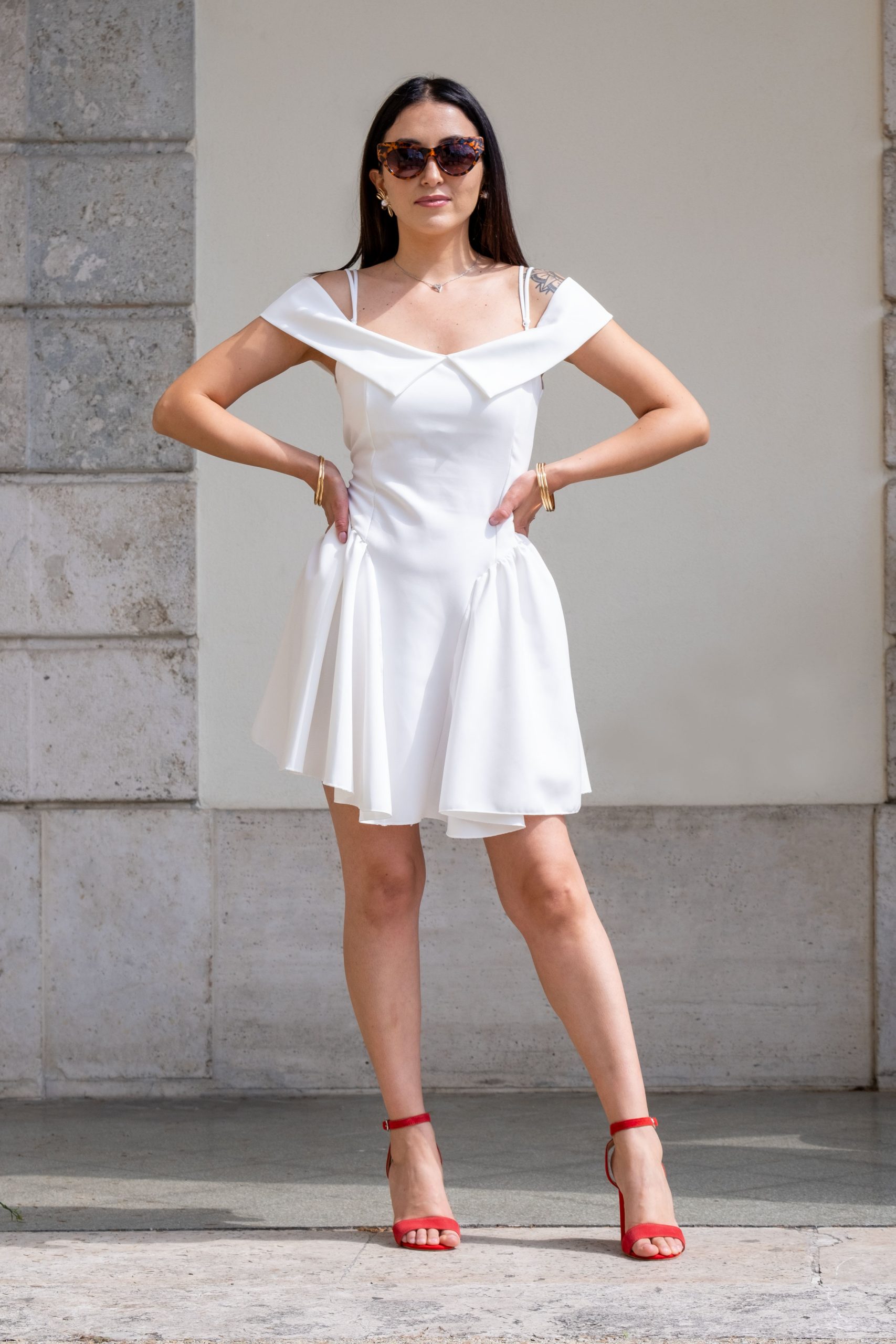 Abito corto bianco