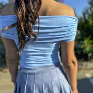 ZOE - Body attillato celeste - immagine 2