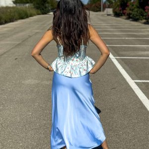 FLORA - Top celeste - immagine 2