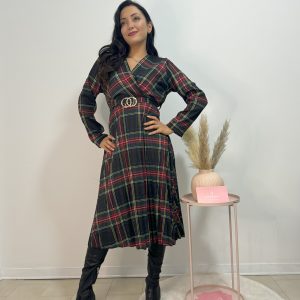 HOLY - Vestito Scozzese Verde - immagine 1