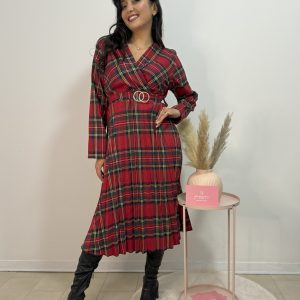 HOLY - Vestito Scozzese Rosso - immagine 1