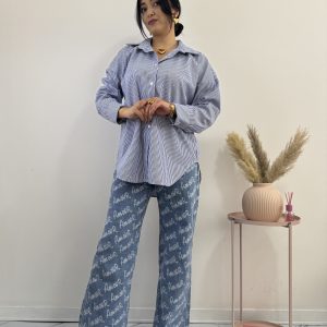 AMOUR - Jeans wide leg con stampa - immagine 1