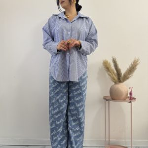 AVA - Camicia a righe blu - immagine 1