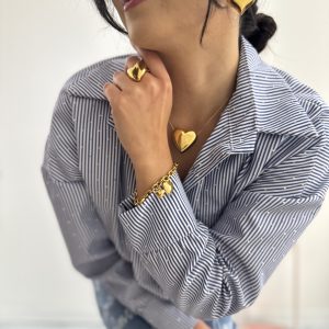 AVA - Camicia a righe blu - immagine 2