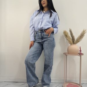 AVA - Camicia a righe azzurra - immagine 1