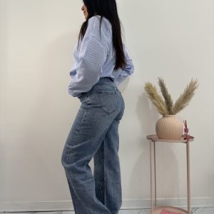 TRENDY - Jeans wide leg con strass - immagine 3