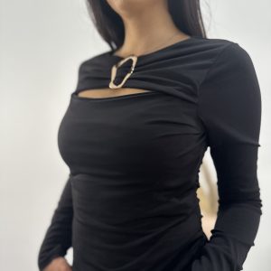 KIM - Top cut out nero - immagine 2