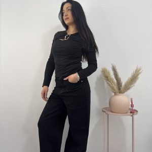 KIM - Top cut out nero - immagine 1