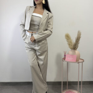 LORAINE - Blazer crop beige - immagine 2