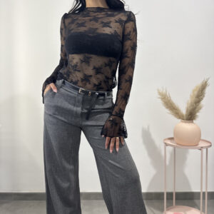 AME - Maglia in pizzo nera - immagine 2