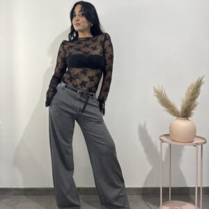 AME - Maglia in pizzo nera - immagine 1