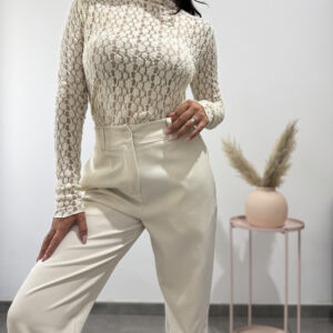 ELLA - Maglia in pizzo panna - immagine 1