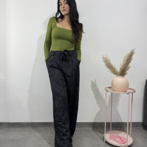 FRENCH - Pantalone damascato nero - immagine 2