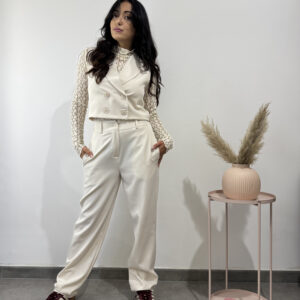 LILY - pantalone formale panna - immagine 3