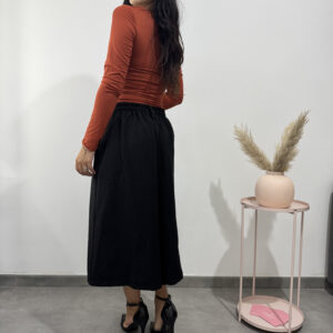 VERTIGO - Pantagonna a pieghe nero - immagine 3