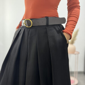 VERTIGO - Pantagonna a pieghe nero - immagine 4