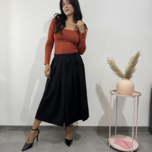 VERTIGO - Pantagonna a pieghe nero - immagine 1