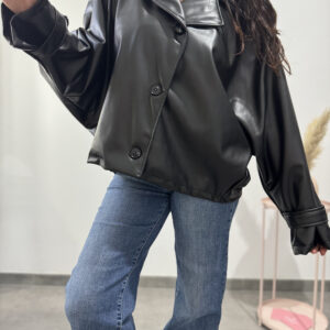 VINTAGE - Giacca in pelle nera - immagine 5