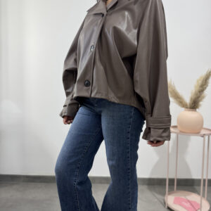 VINTAGE - Giacca in pelle tortora - immagine 1