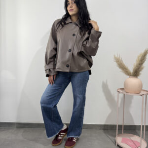 VINTAGE - Giacca in pelle tortora - immagine 2