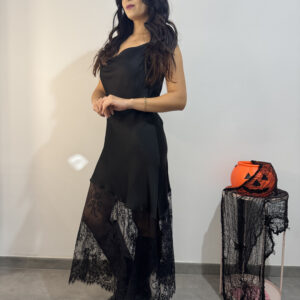 MORTICIA - Abito satin/pizzo - immagine 2