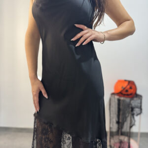 MORTICIA - Abito satin/pizzo - immagine 3