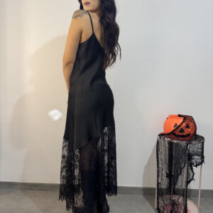 MORTICIA - Abito satin/pizzo - immagine 4