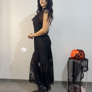 MORTICIA - Abito satin/pizzo - immagine 5