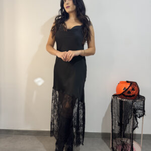 MORTICIA - Abito satin/pizzo - immagine 1